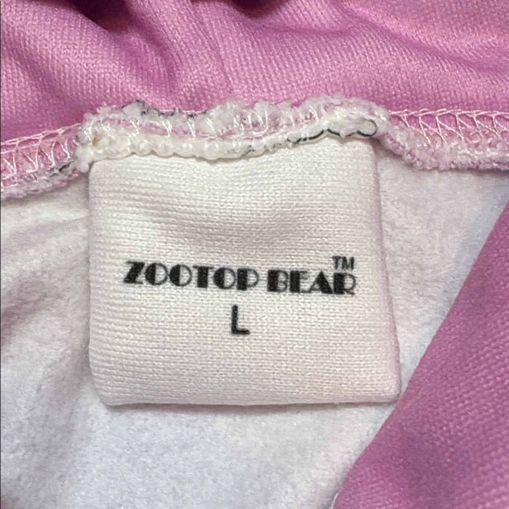 Zootop Bear Nightmare Before Christmas Pink Graphic Printed Hoodie Women’s L - Picture 2 of 14